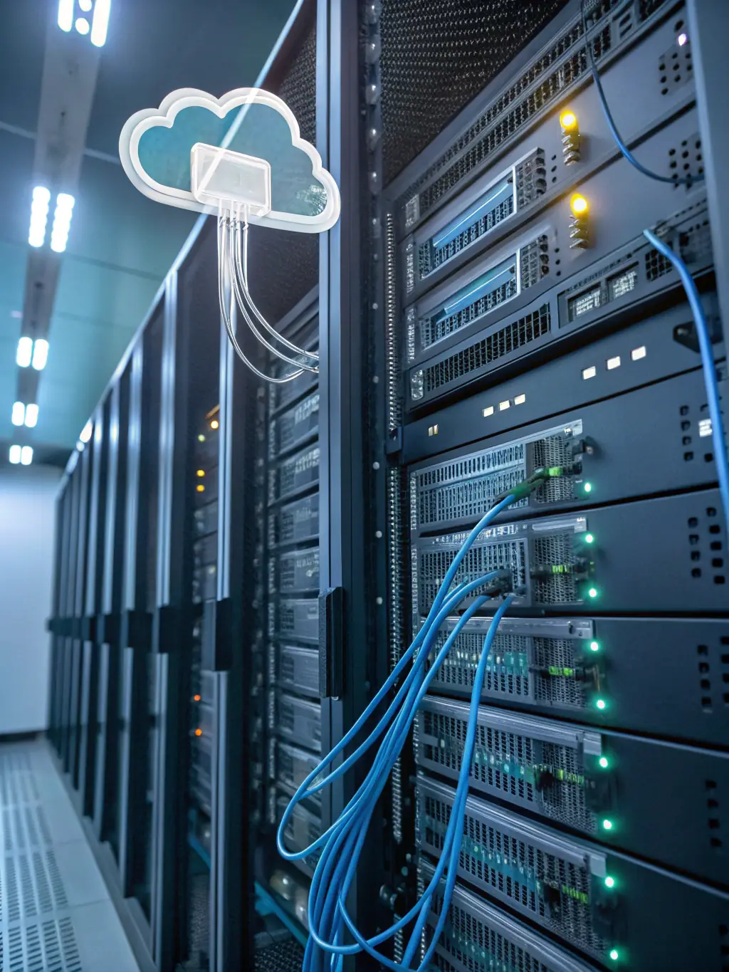 A visual representation of data migration, showing information flowing from an old system to a new cloud-based system, illustrating Phone System Atlanta's migration services.