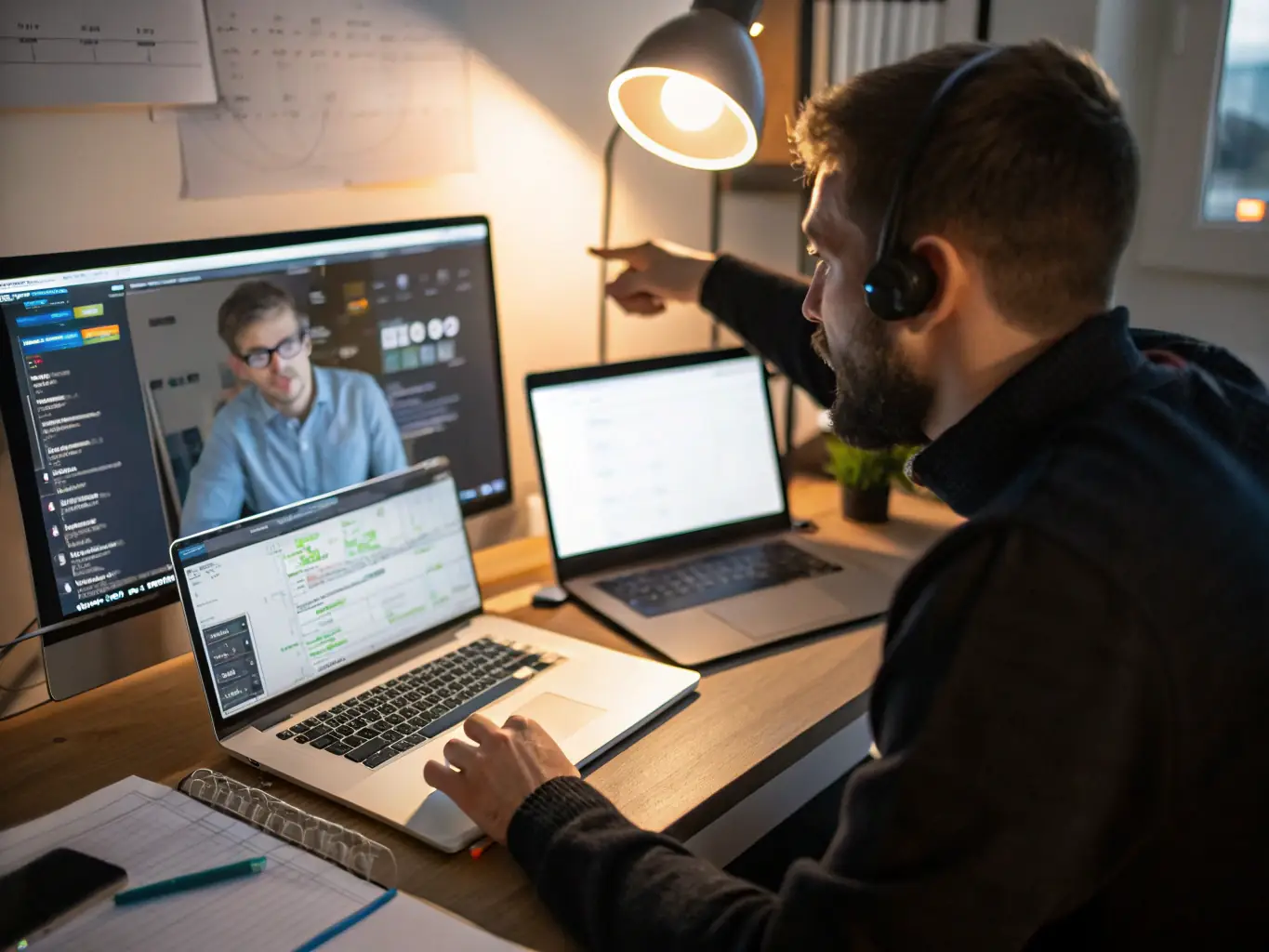 A support technician from Phone System Atlanta assisting a client remotely, highlighting the professional and responsive support services offered.